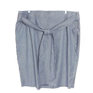 Lane Bryant Womens Striped Blue White Belted Pencil Skirt Sz 22